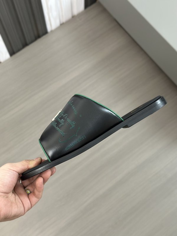 LV 루이비통 남성 가죽 로고 슬리퍼 001-185923