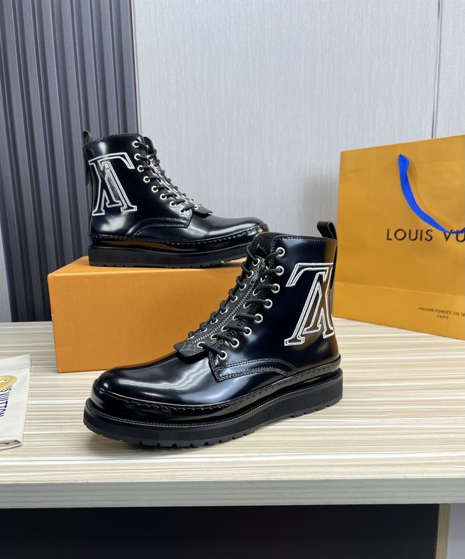 LV 가을 겨울 카프스킨 남성 앵클부츠 001-185947