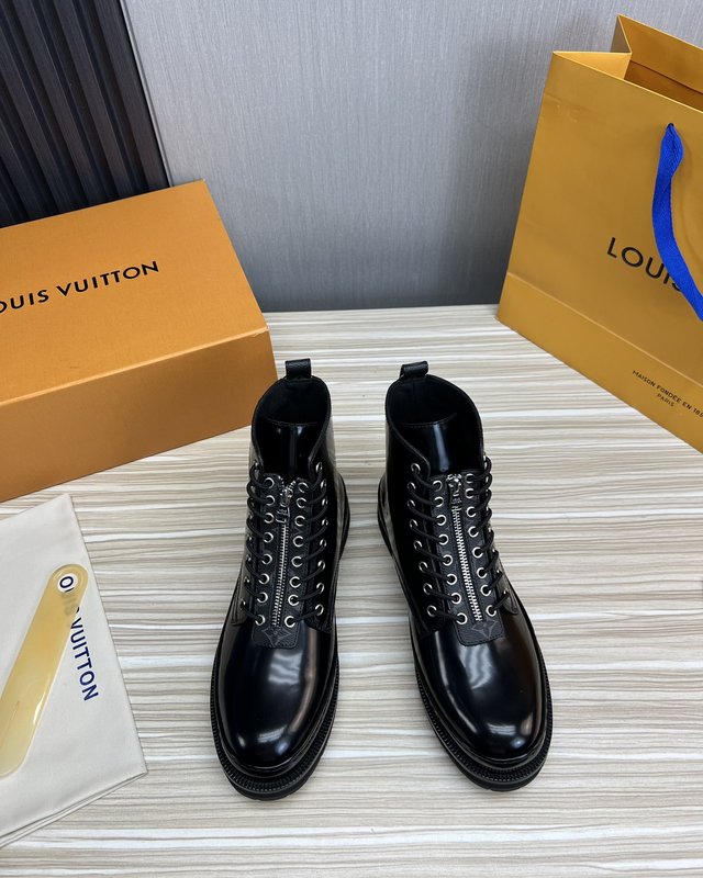 LV 가을 겨울 카프스킨 남성 앵클부츠 001-185947