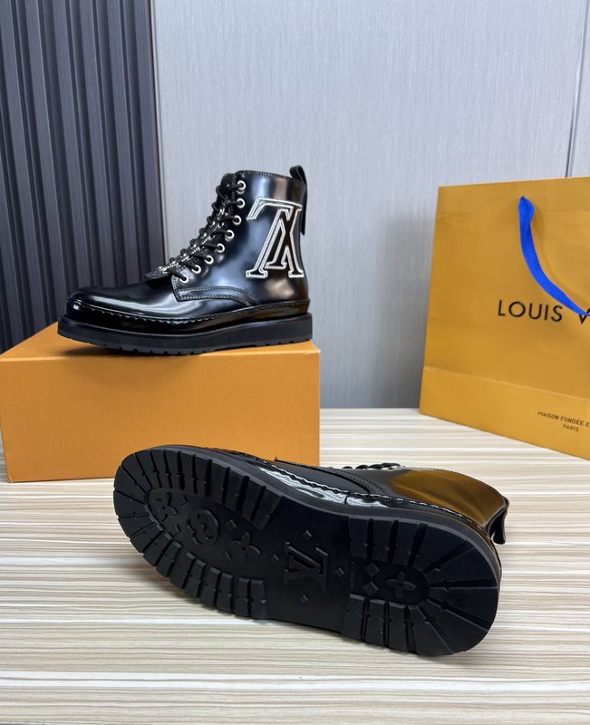 LV 가을 겨울 카프스킨 남성 앵클부츠 001-185947