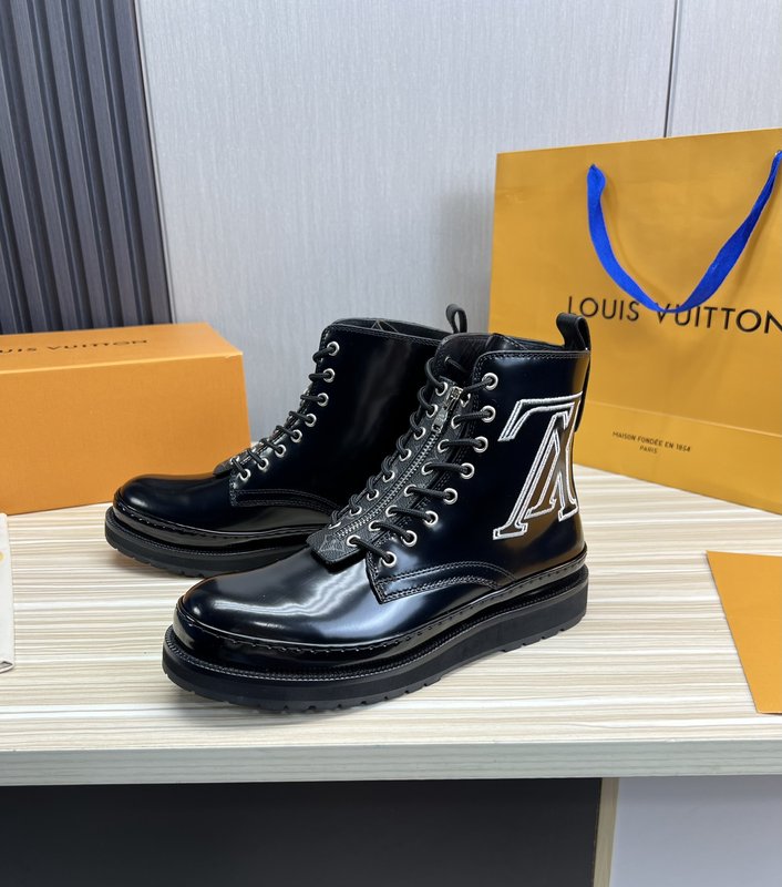 LV 가을 겨울 카프스킨 남성 앵클부츠 001-185947