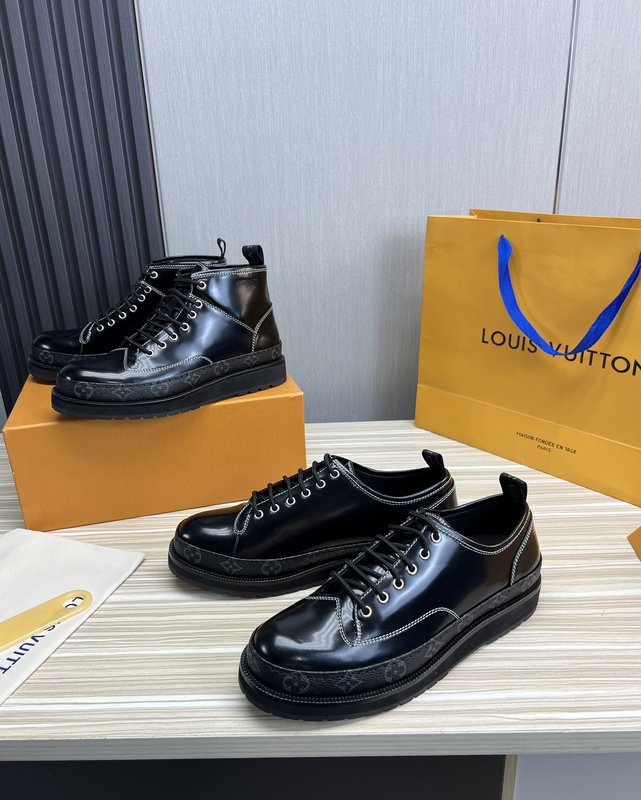 LV 가을 겨울 소가죽 남성 앵클 부츠 001-185948