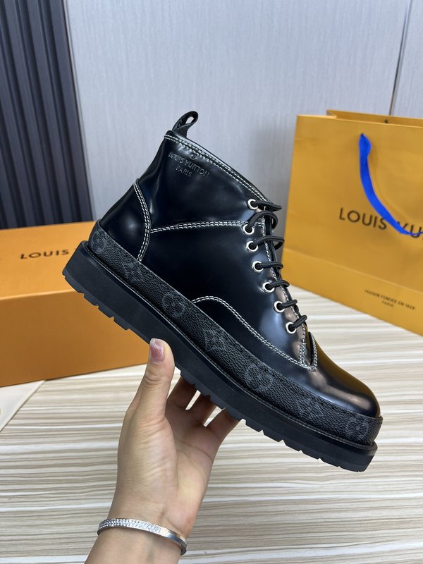 LV 가을 겨울 소가죽 남성 앵클 부츠 001-185948