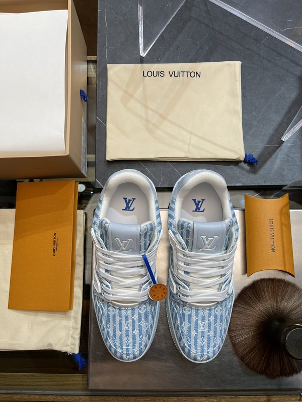 LV 트레이너 스트라이프 데님 스니커즈 001-185979