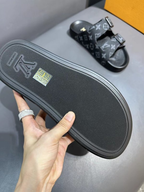 LV 남성용 블랙 샌들 슬리퍼 001-185993