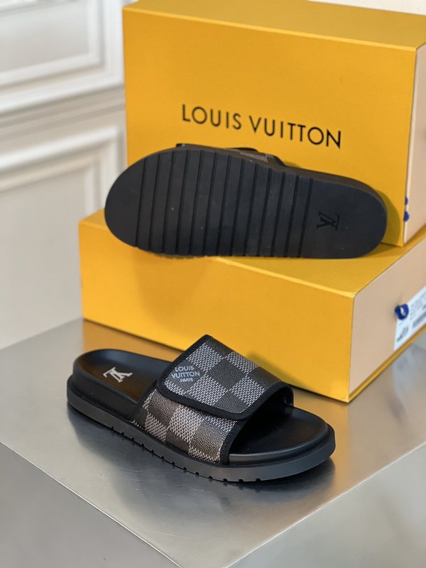 LV 트레이너 체크무늬 슬리퍼 001-186033