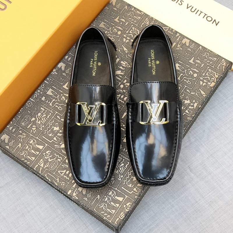 LV 남성 로퍼 슈즈 블랙 가죽 오리지널 001-186076