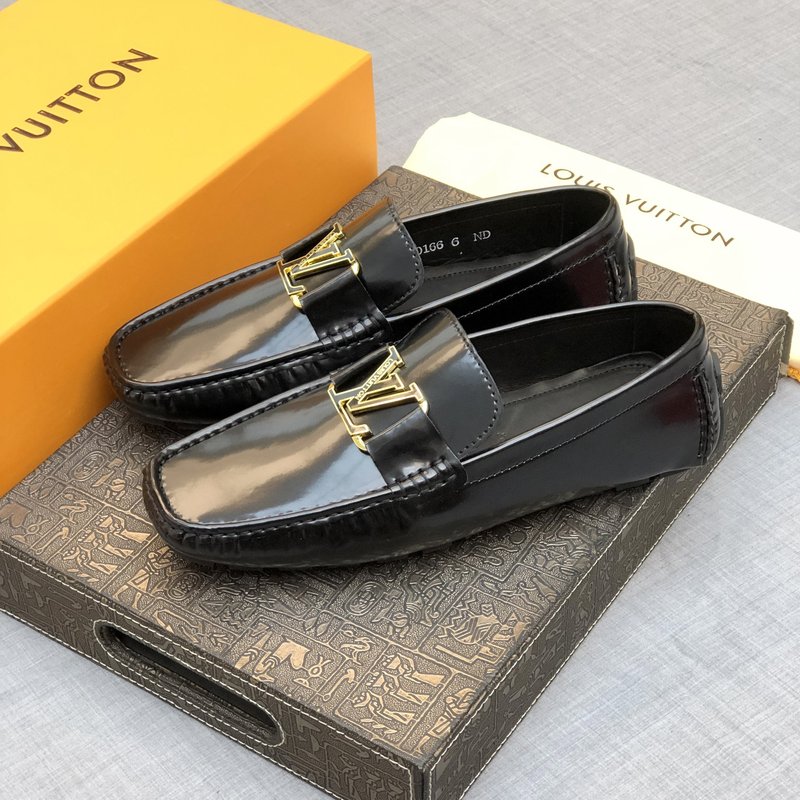LV 남성 로퍼 슈즈 블랙 가죽 오리지널 001-186076