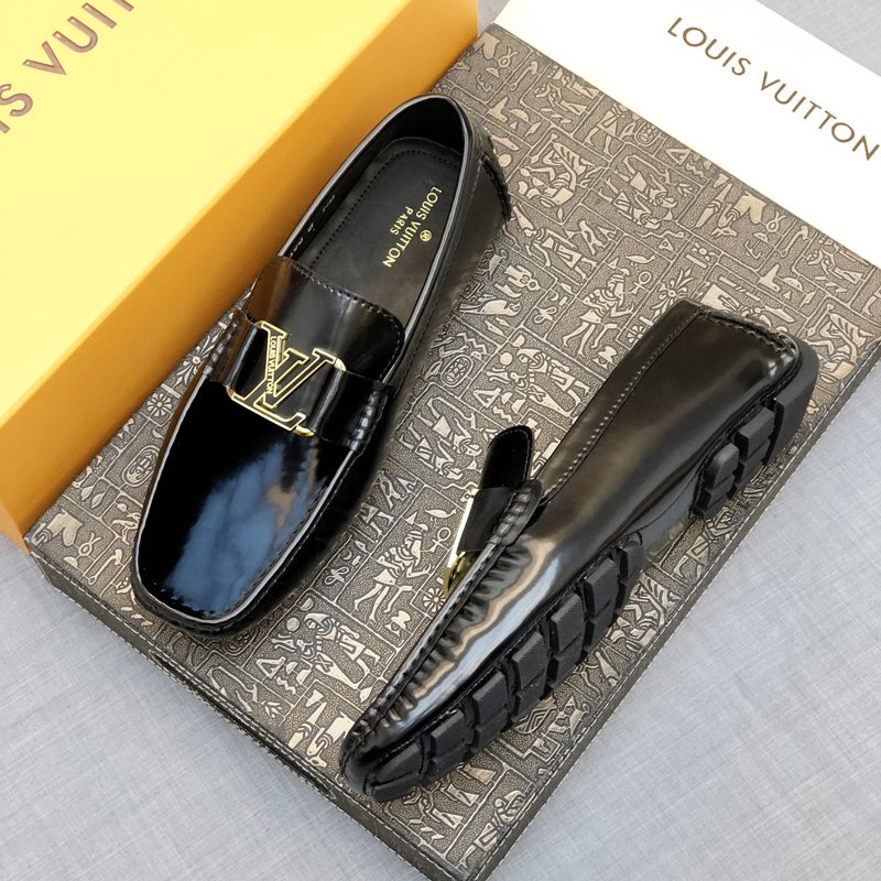LV 남성 로퍼 슈즈 블랙 가죽 오리지널 001-186076