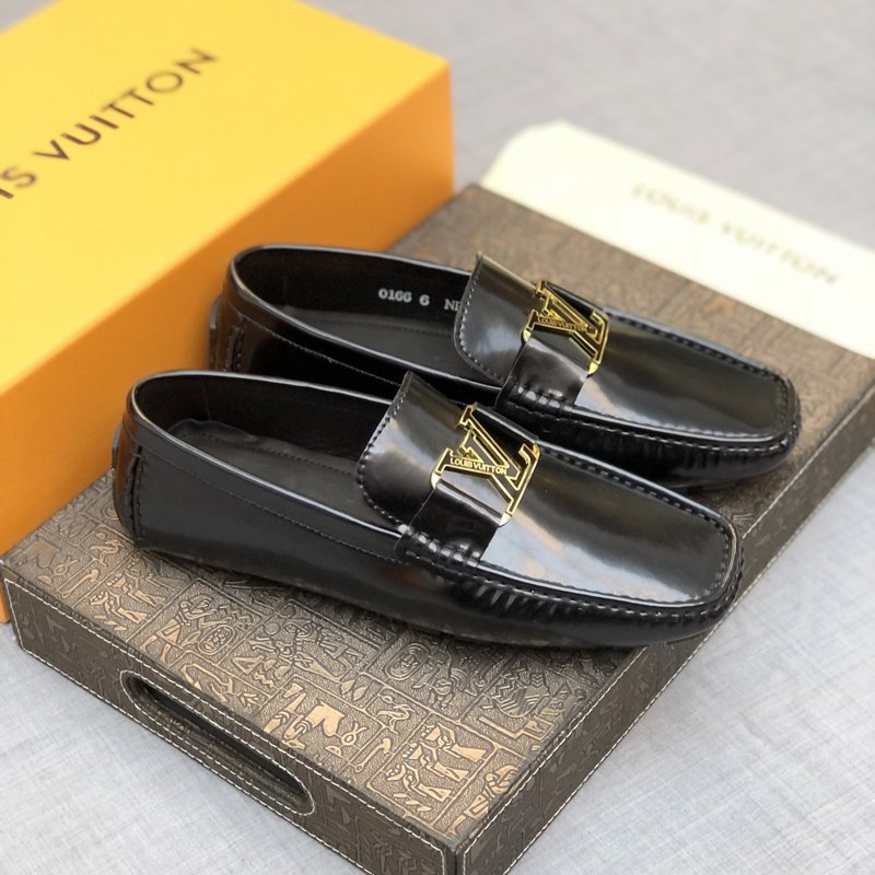 LV 남성 로퍼 슈즈 블랙 가죽 오리지널 001-186076