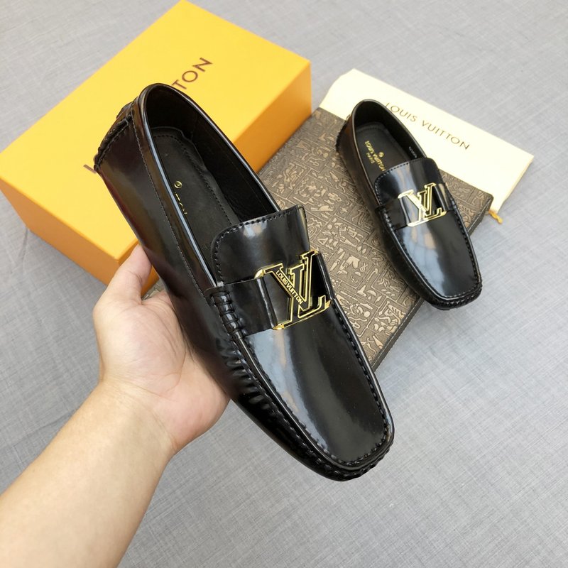 LV 남성 로퍼 슈즈 블랙 가죽 오리지널 001-186076
