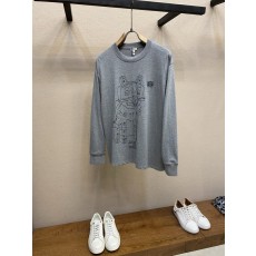 로에베 협업 고양이 자수 긴팔 티셔츠 회색 001-186170