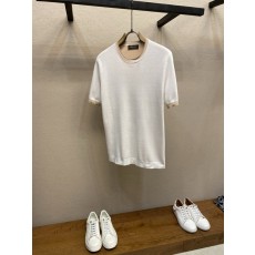 LP 남성 실크 리넨 혼방 라운드 티셔츠 001-186178