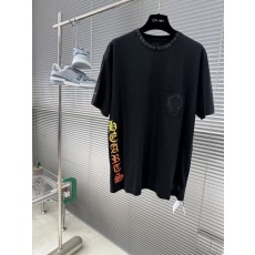 크롬하츠 컬러 레터 호스슈 프린트 반팔 티셔츠 001-186241