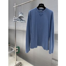 26SS 신상 삼각 패치 라운드 넥 긴팔 티셔츠 001-186266