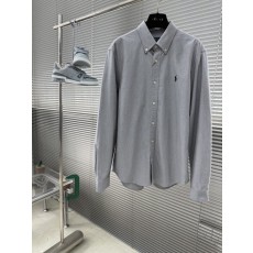랄프 로렌 로고 자수 린넨 셔츠 001-186267