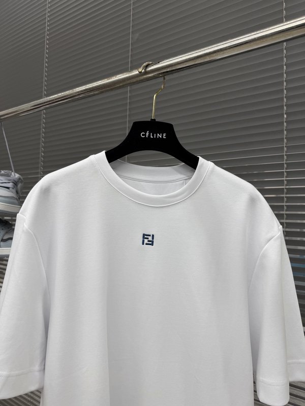 FEND 더블 F 자수 로고 반팔 티셔츠 001-186303