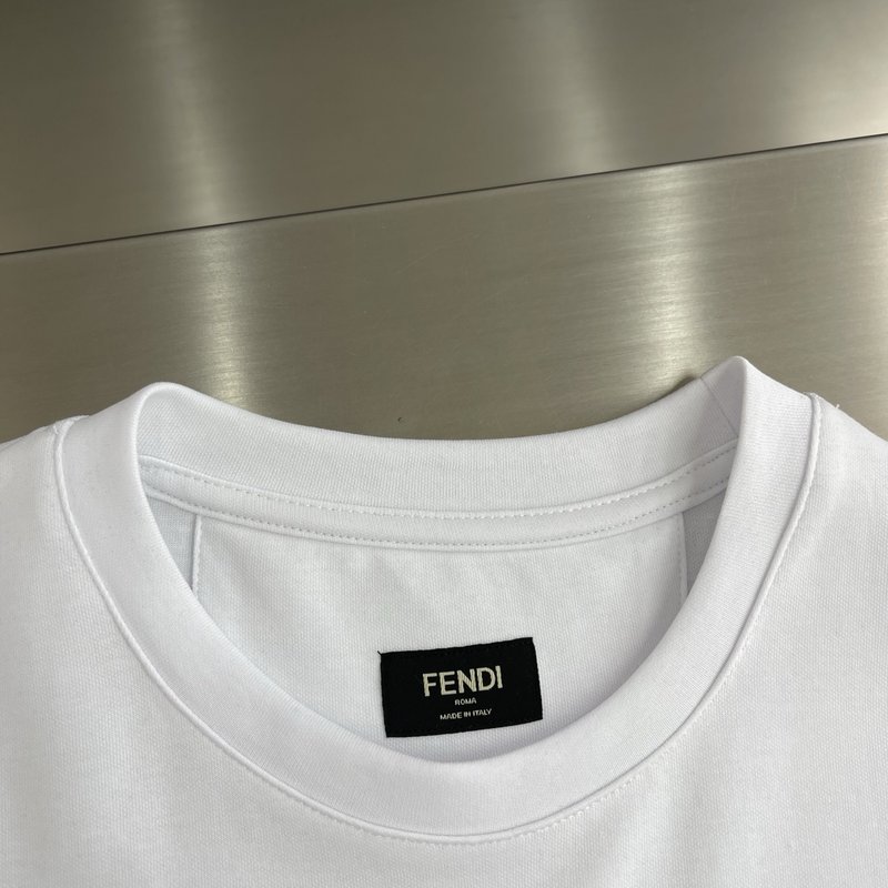 FEND 더블 F 자수 로고 반팔 티셔츠 001-186303
