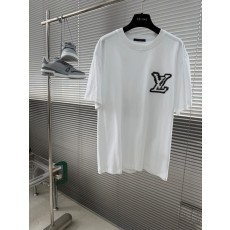 최신 반팔 라운드 티셔츠 로고 자수 디자인 001-186308