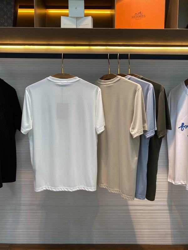 남성 모달 면 혼방 자수 반팔 티셔츠 001-186346