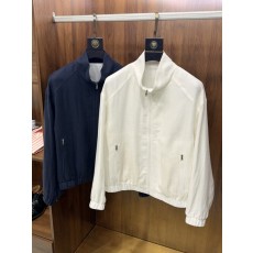 리넨 라이오셀 스탠드 칼라 지퍼 자켓 001-186369