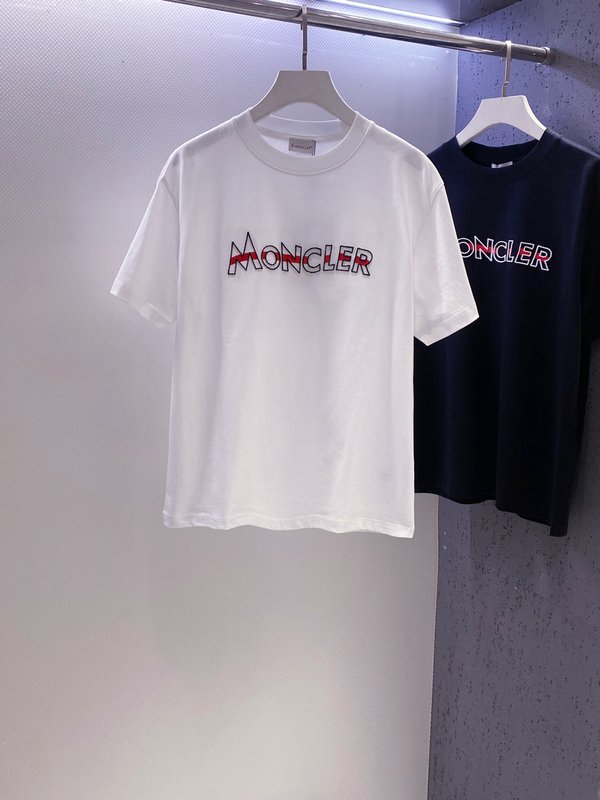P420 Mon 로고 비즈 자수 오버핏 반팔 티셔츠 001-186398