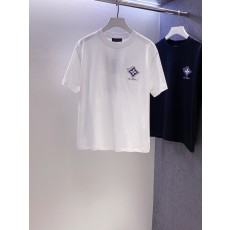루이비통 앞뒤 로고 자수 오버핏 반팔 티셔츠 001-186400