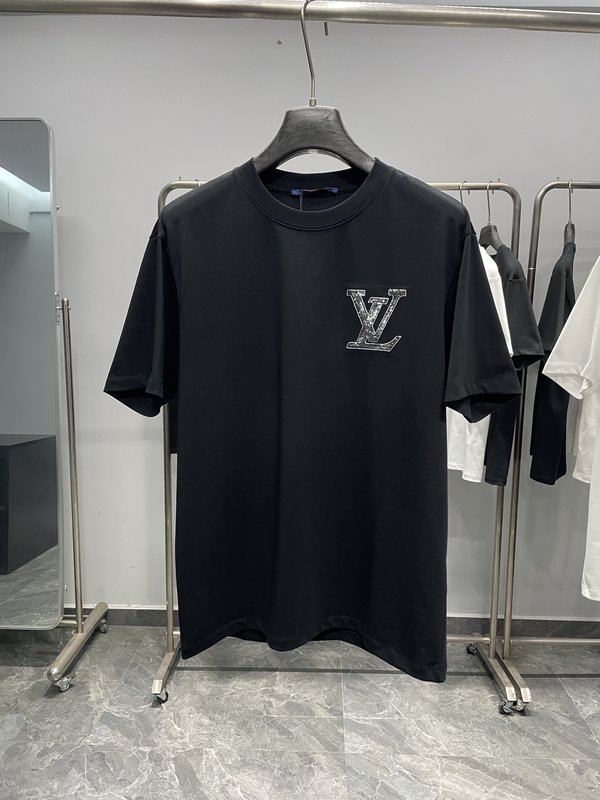 LV26SS 춘하 니트 면 로고 프린트 티셔츠 001-186408