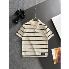 파인애플 무늬 니트 칼라 스트라이프 남성 반팔 001-186459