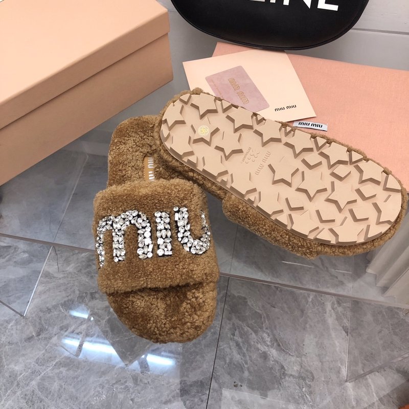 미우미우 뉴钻扣 퍼 슬리퍼 001-188267
