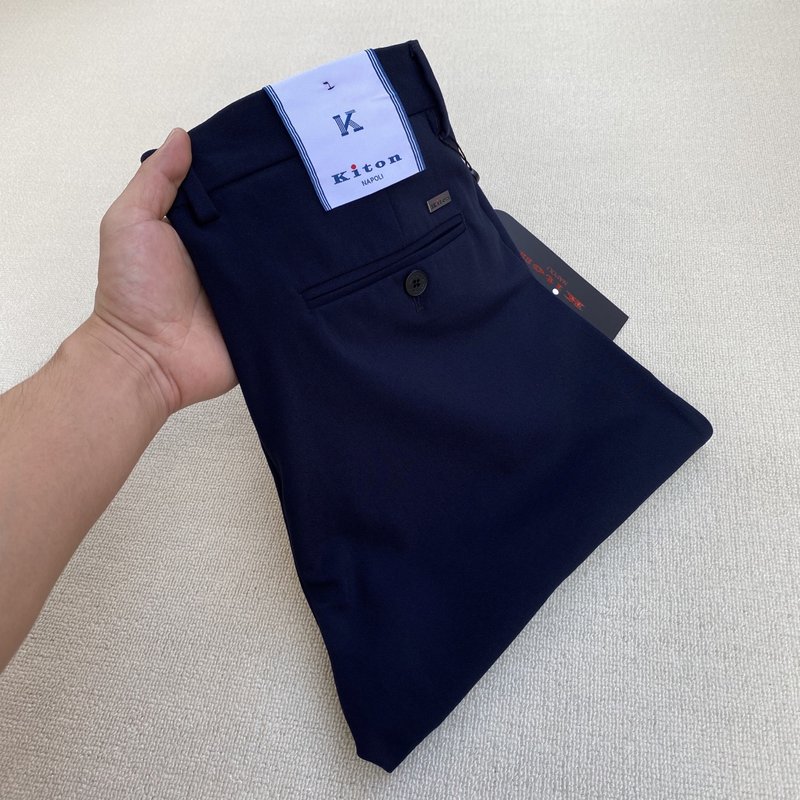 Kiton 남성 비즈니스 캐주얼 슬랙스 001-189860