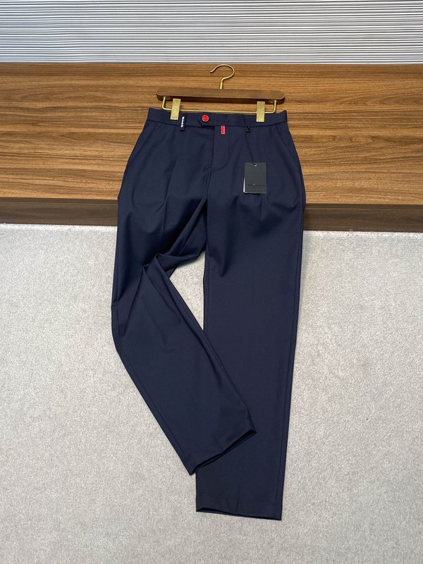 Kiton 남성 네이비 울 혼방 캐주얼 정장 바지 001-189871