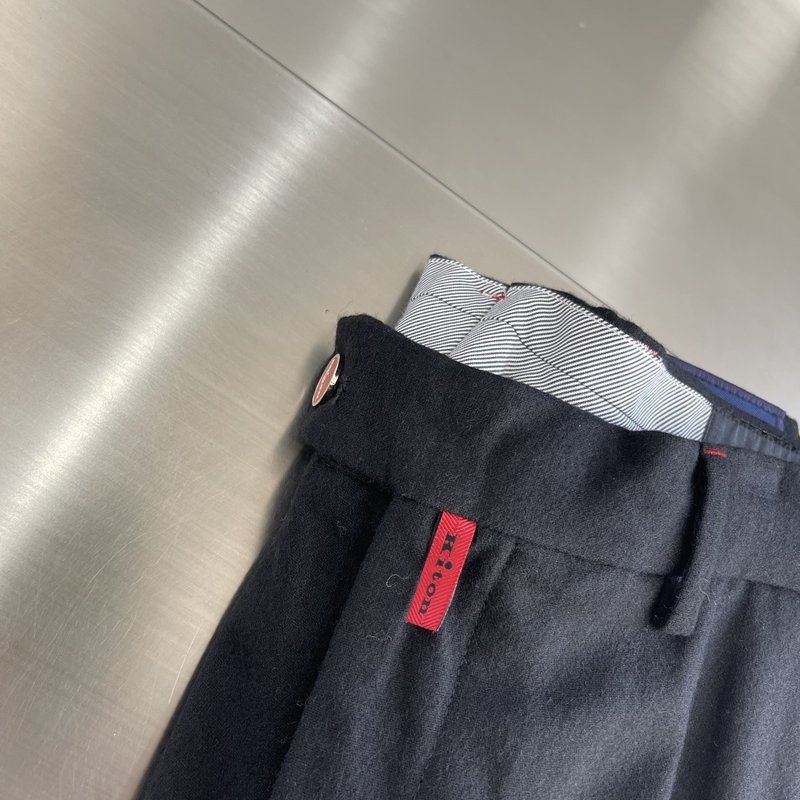 Kiton 남성 울 혼방 비즈니스 정장 바지 001-189929