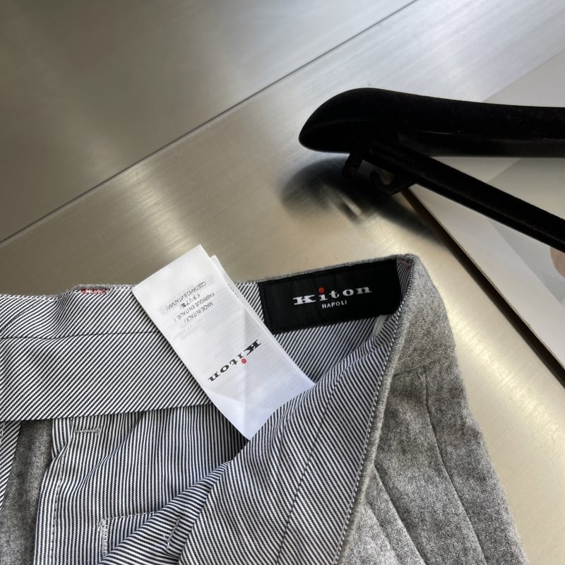 Kiton 남성 울 혼방 비즈니스 정장 바지 001-189930