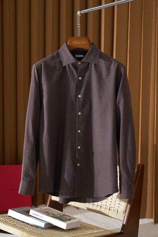 Kiton 남성 두꺼운 벨벳 셔츠 001-189938