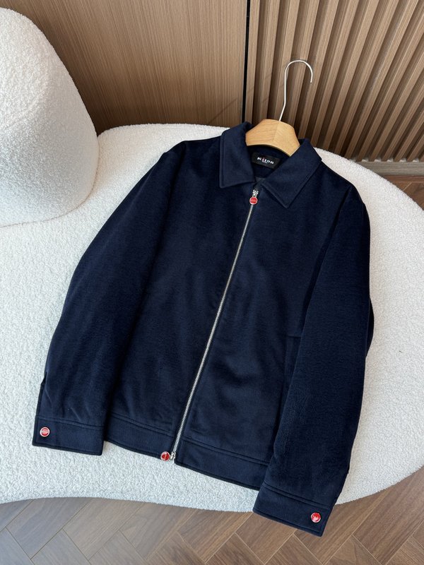 Kiton 남성 라펠 칼라 비즈니스 캐주얼 울 재킷 001-189967