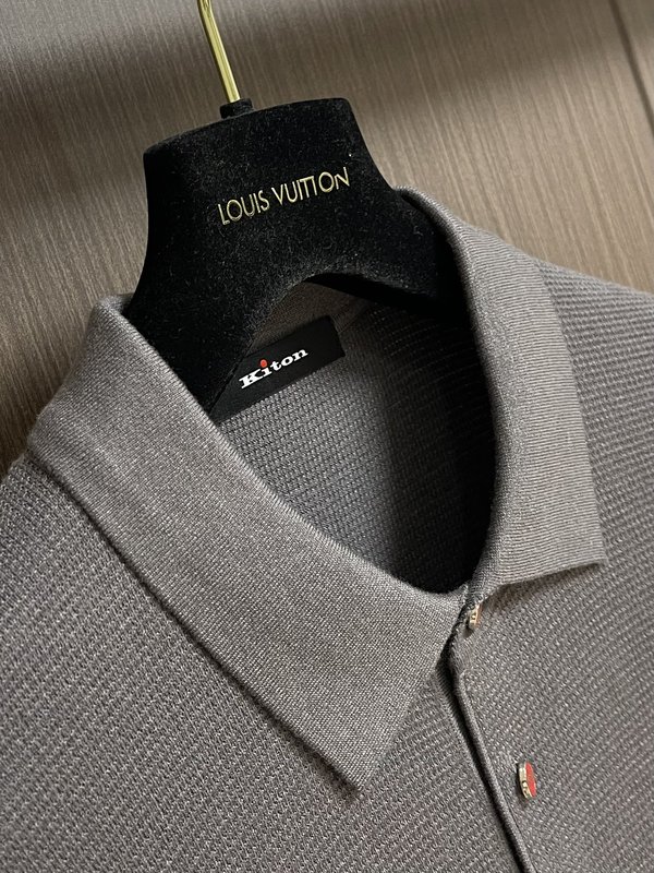Kiton 3 버튼 라펠 니트 긴팔 스웨터 001-189972