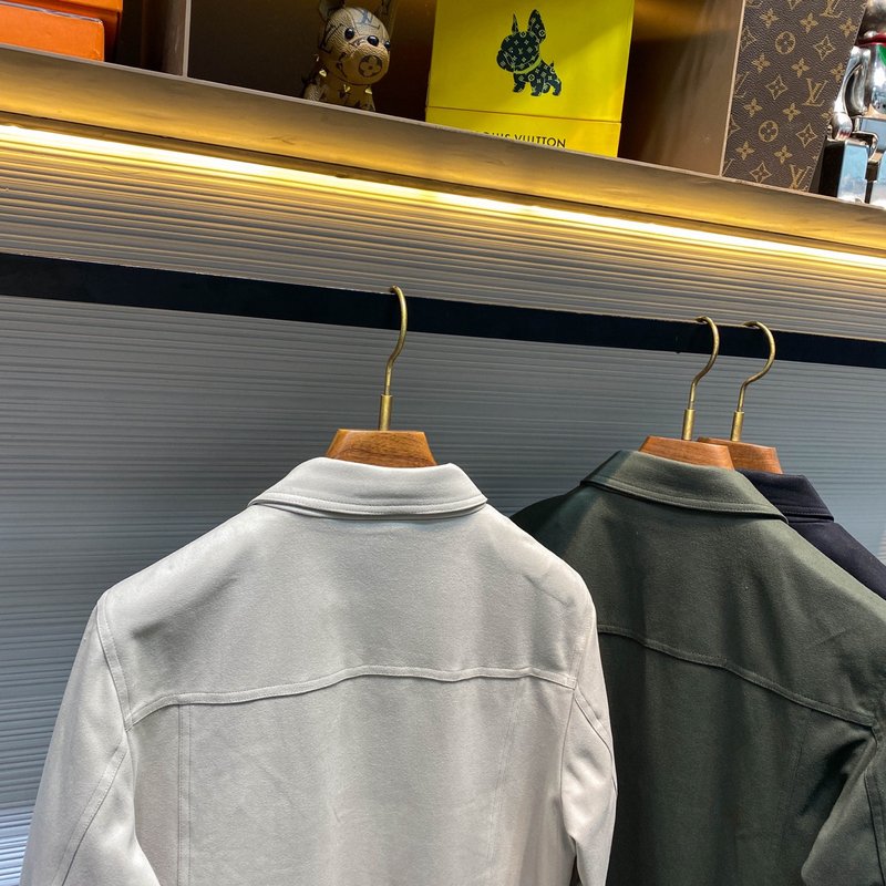 Kiton 가을 겨울 브러시드 테크니컬 칼라 자켓 001-189985