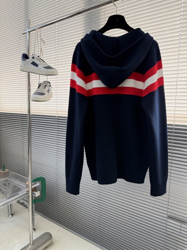 Kiton 가을 겨울 울 혼방 지퍼 후드 가디건 001-189986
