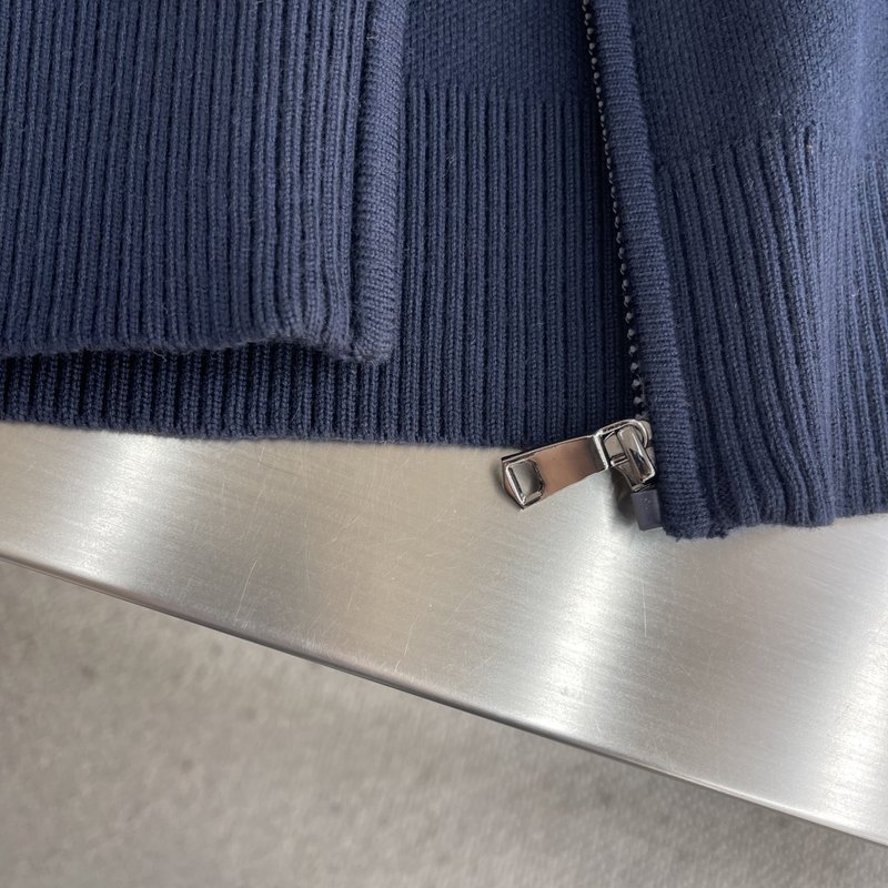 Kiton 가을 겨울 울 혼방 지퍼 후드 가디건 001-189986