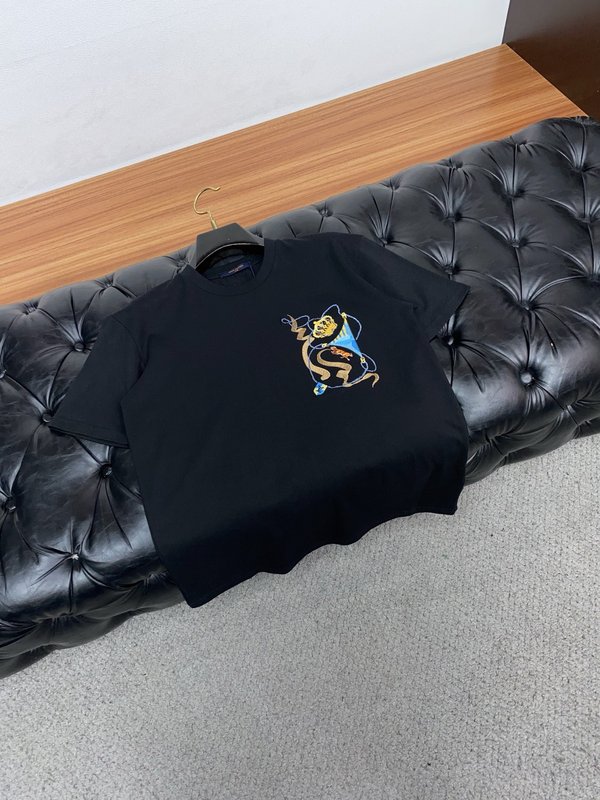루이비통 남성 순면 라운드넥 반팔 티셔츠 001-190042
