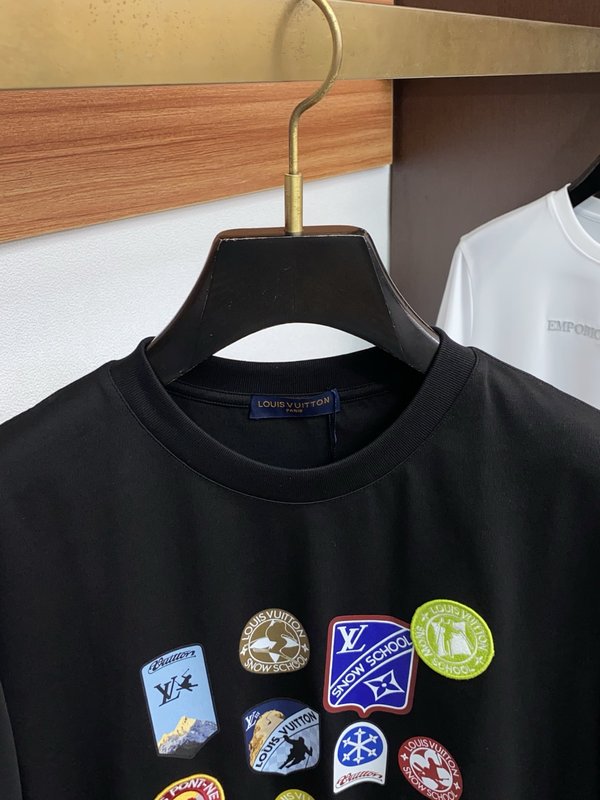 루이비통 남성 면 라운드넥 반팔 티셔츠 001-190068