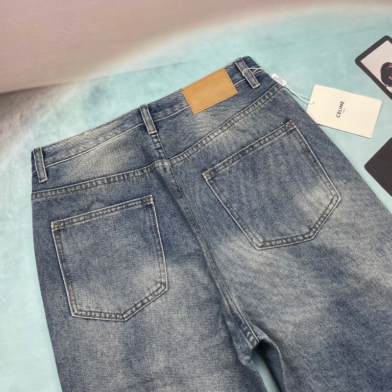 셀린 컷팅 디스트레이스트 데님 팬츠 001-190541