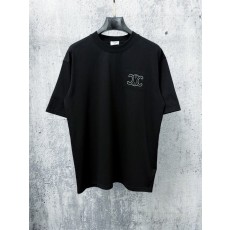 셀린 레터 자수 오버사이즈 커플 반팔 티셔츠 001-190592