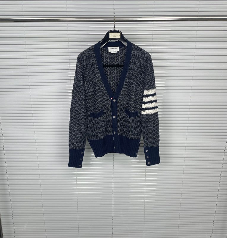 톰브라운 울 블렌드 스트라이프 카디건 001-190640