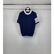 톰브라운 사선 스트라이프 라운드 니트 반팔 001-191055