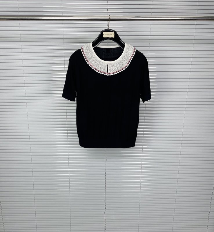 톰브라운 인형 칼라 울 니트 반팔 001-191065
