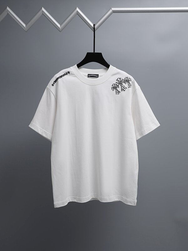 크롬하츠 2026春夏 순면 자수 티셔츠 001-192038