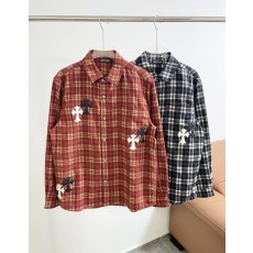 크롬하츠 격자 무늬 십자가 패치 셔츠 자켓 001-192052