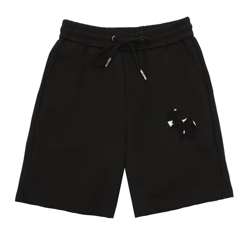 크롬하츠 블랙 패치 자수 쇼츠 001-192066
